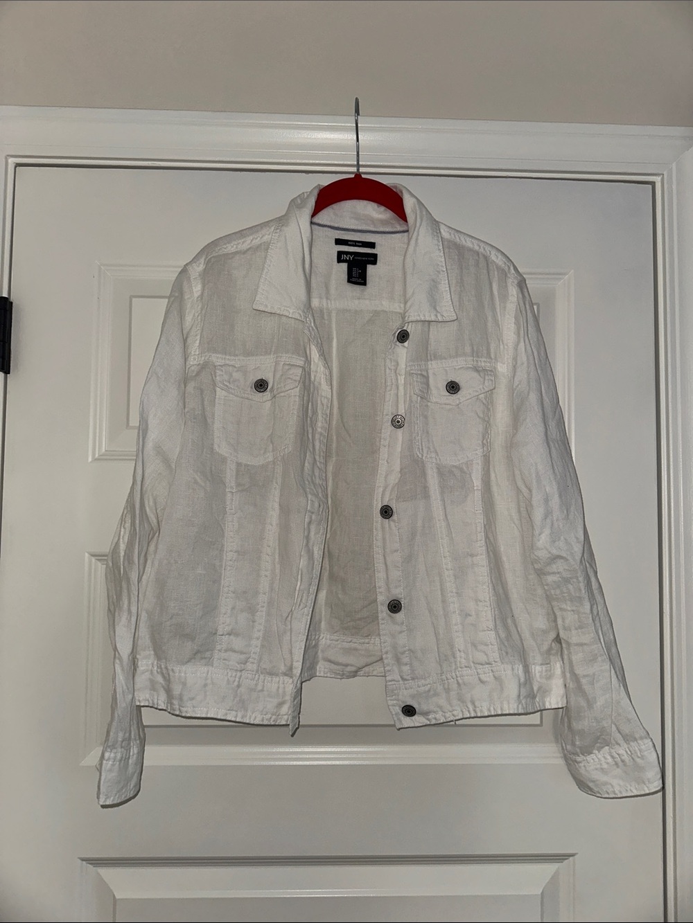 Jones New York White Linen Button-Up Shirt/Jacket - Picture 3 of 3